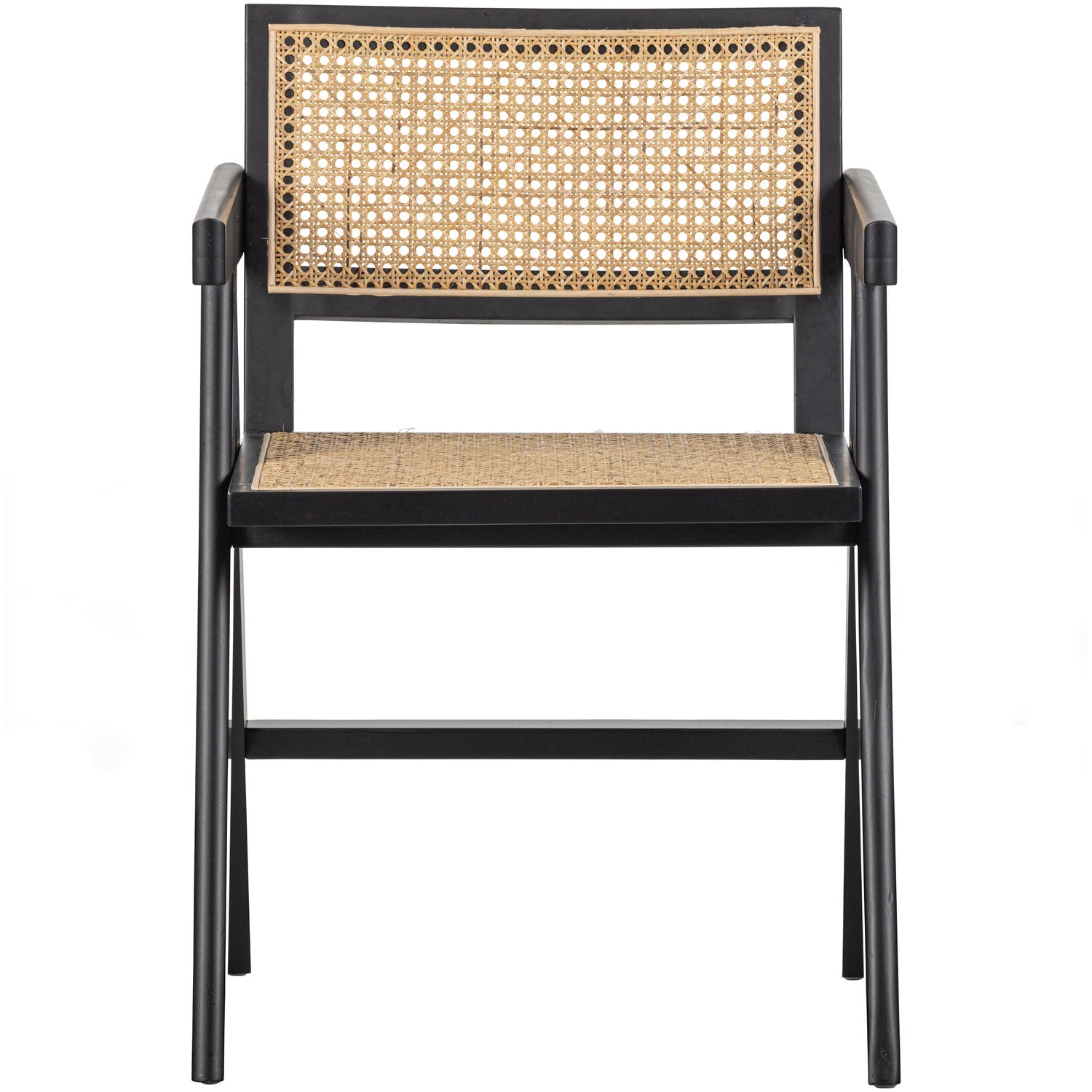 Woood Gunn Eetkamerstoel Rattan/Hout Zwart - KwaliteitWonen.nl