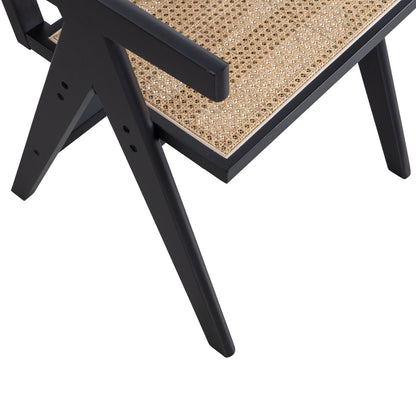 Woood Gunn Eetkamerstoel Rattan/Hout Zwart - KwaliteitWonen.nl