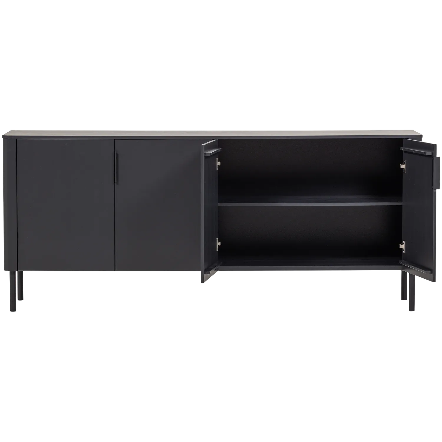 Woood Gunnar Dressoir 200 Cm Grenen Matzwart [Fsc] - KwaliteitWonen.nl