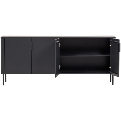Woood Gunnar Dressoir 200 Cm Grenen Matzwart [Fsc] - KwaliteitWonen.nl