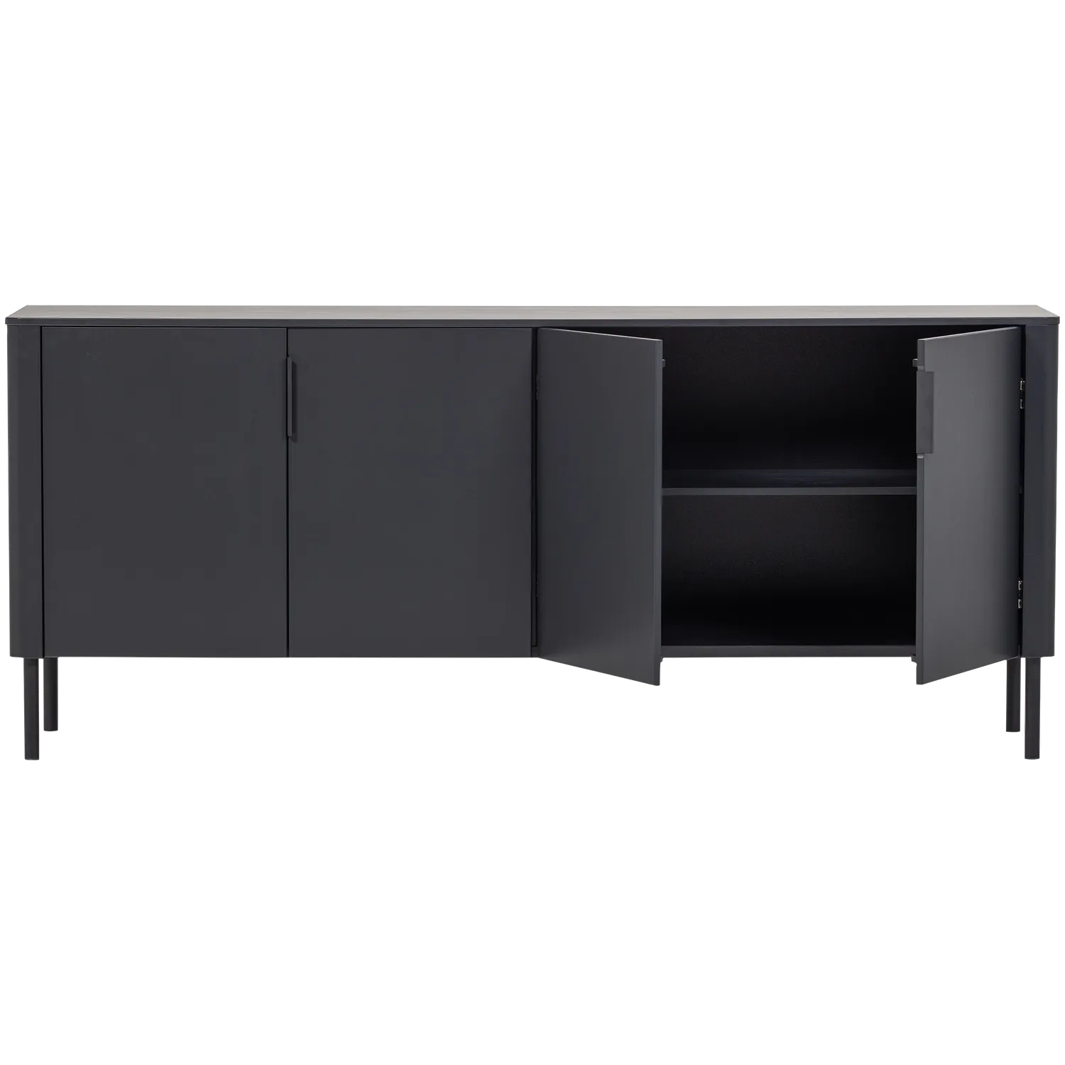 Woood Gunnar Dressoir 200 Cm Grenen Matzwart [Fsc] - KwaliteitWonen.nl