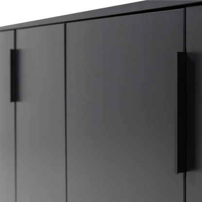 Woood Gunnar Dressoir 200 Cm Grenen Matzwart [Fsc] - KwaliteitWonen.nl