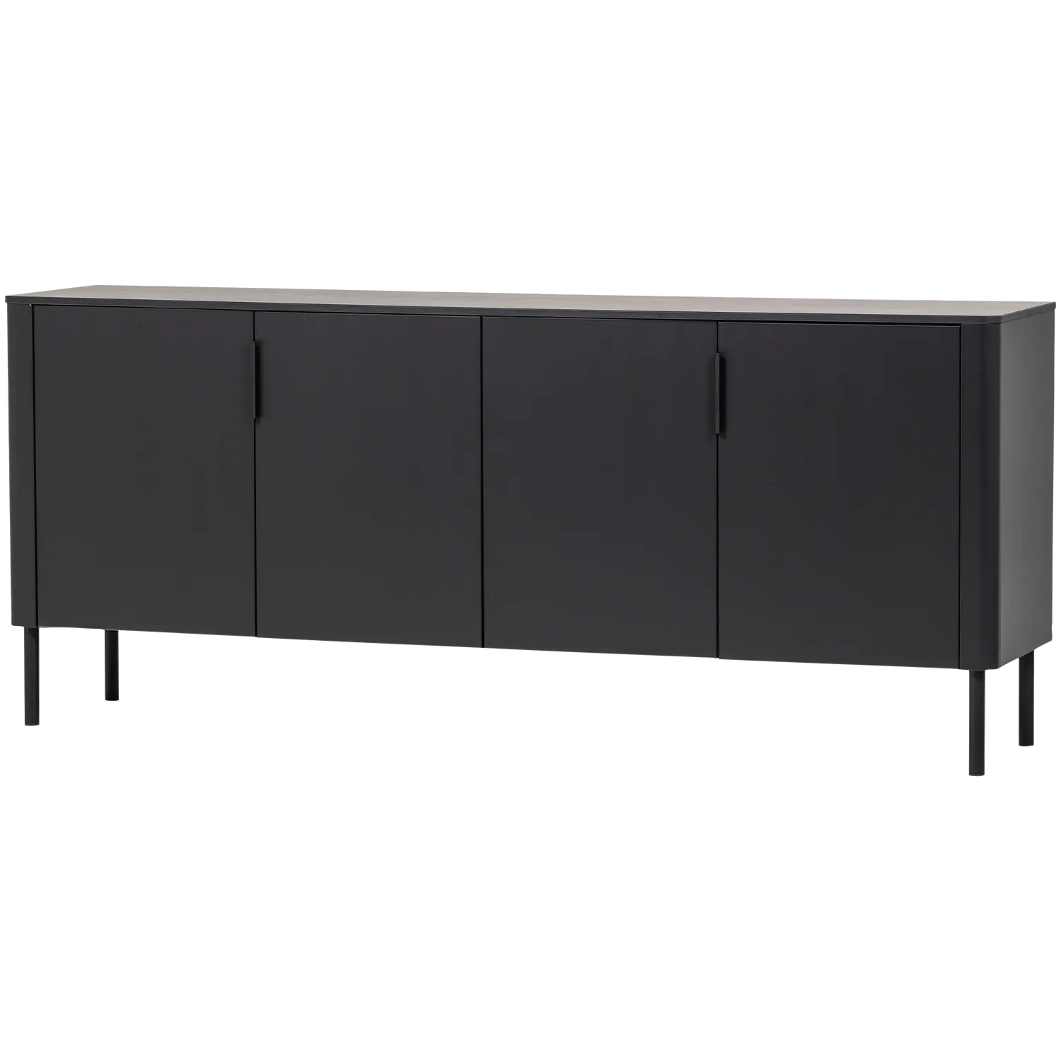 Woood Gunnar Dressoir 200 Cm Grenen Matzwart [Fsc] - KwaliteitWonen.nl
