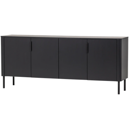 Woood Gunnar Dressoir 200 Cm Grenen Matzwart [Fsc] - KwaliteitWonen.nl