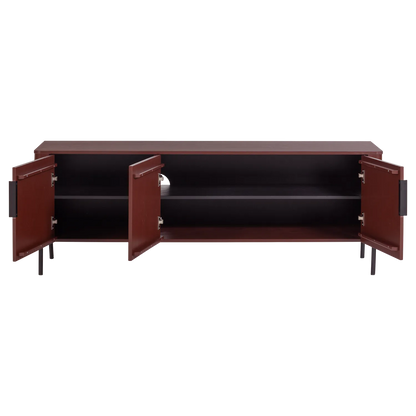 Woood Gunnar Tv Meubel 154 Cm Grenen Bordeauxrood [Fsc] - KwaliteitWonen.nl