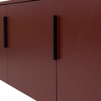 Woood Gunnar Tv Meubel 154 Cm Grenen Bordeauxrood [Fsc] - KwaliteitWonen.nl