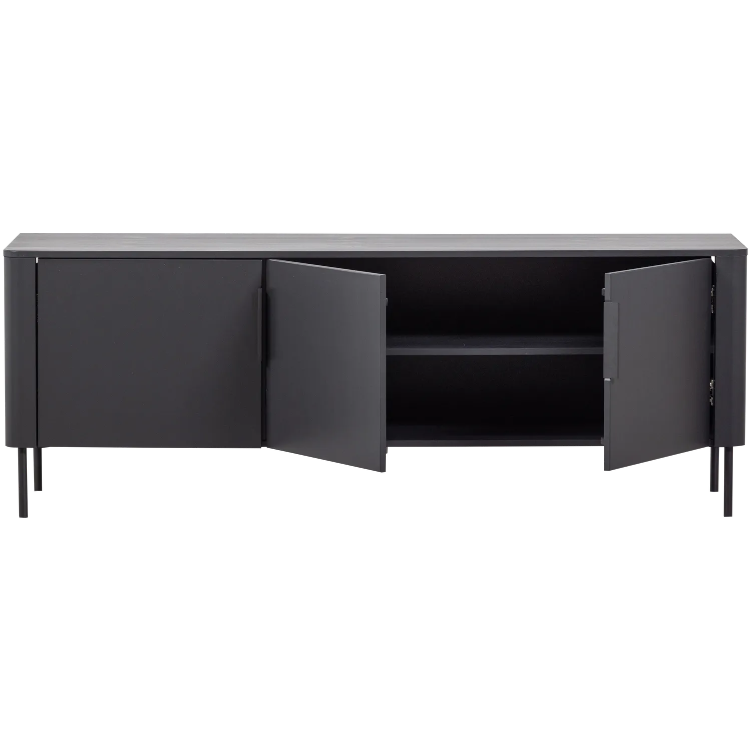 Woood Gunnar Tv Meubel 154 Cm Grenen Matzwart [Fsc] - KwaliteitWonen.nl