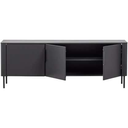 Woood Gunnar Tv Meubel 154 Cm Grenen Matzwart [Fsc] - KwaliteitWonen.nl