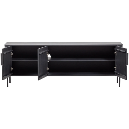 Woood Gunnar Tv Meubel 154 Cm Grenen Matzwart [Fsc] - KwaliteitWonen.nl