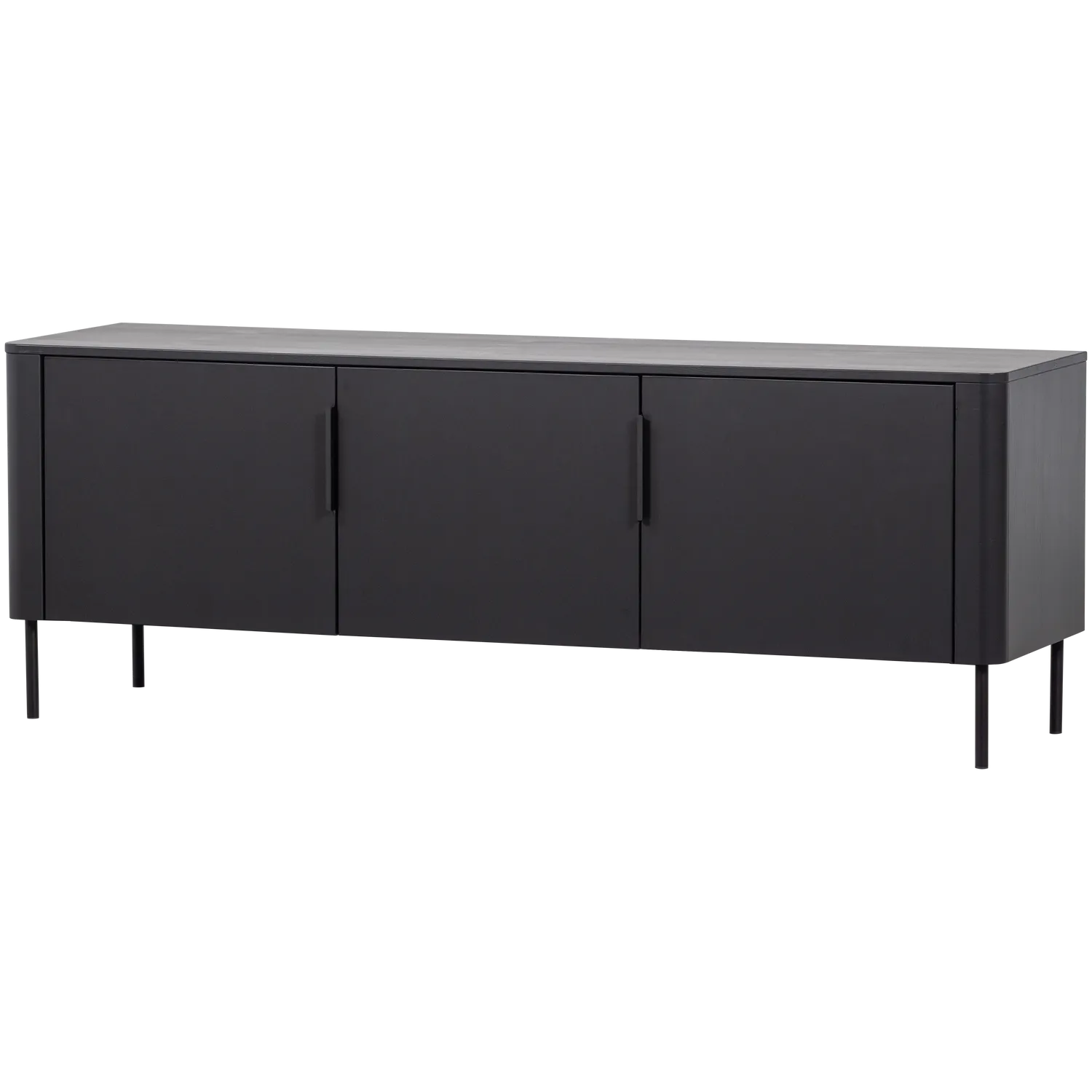 Woood Gunnar Tv Meubel 154 Cm Grenen Matzwart [Fsc] - KwaliteitWonen.nl