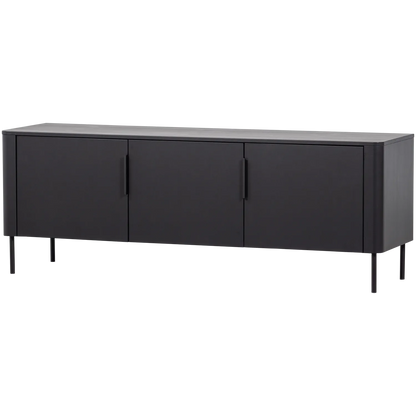 Woood Gunnar Tv Meubel 154 Cm Grenen Matzwart [Fsc] - KwaliteitWonen.nl