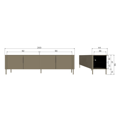 Woood Gunnar Tv Meubel 154 Cm Grenen Mud [Fsc] - KwaliteitWonen.nl