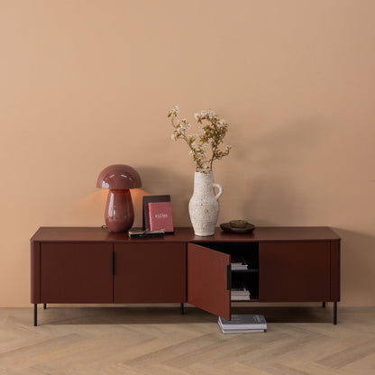 Woood Gunnar Tv Meubel 200 Cm Grenen Bordeauxrood [Fsc] - KwaliteitWonen.nl