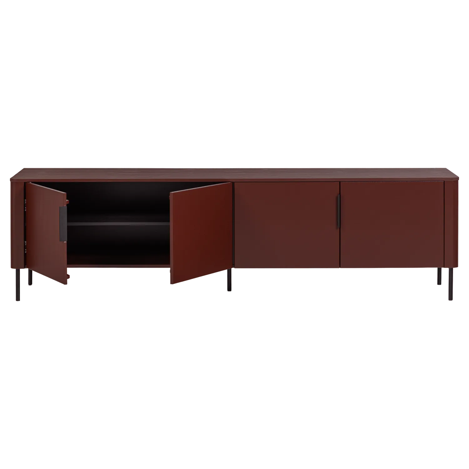 Woood Gunnar Tv Meubel 200 Cm Grenen Bordeauxrood [Fsc] - KwaliteitWonen.nl