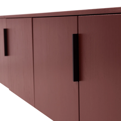 Woood Gunnar Tv Meubel 200 Cm Grenen Bordeauxrood [Fsc] - KwaliteitWonen.nl