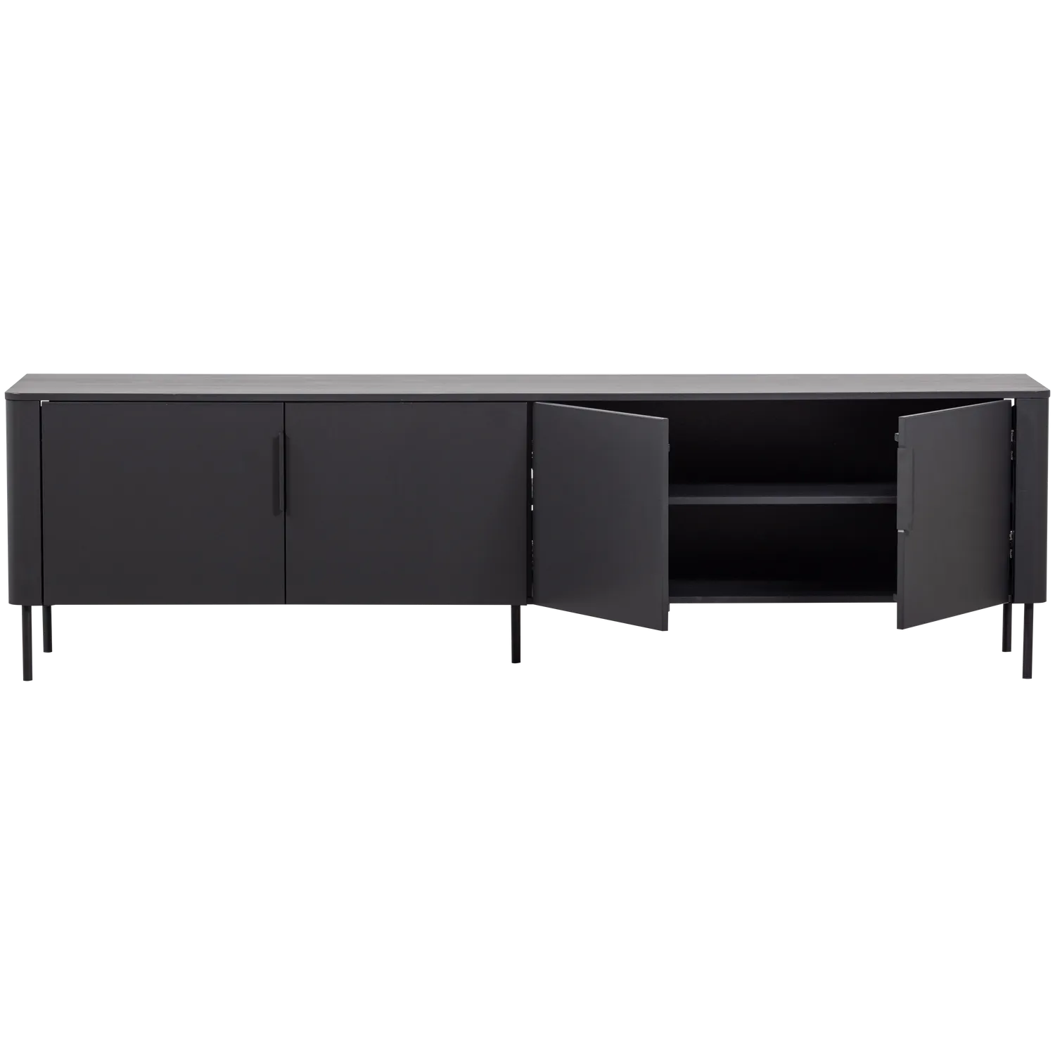 Woood Gunnar Tv Meubel 200 Cm Grenen Matzwart [Fsc] - KwaliteitWonen.nl