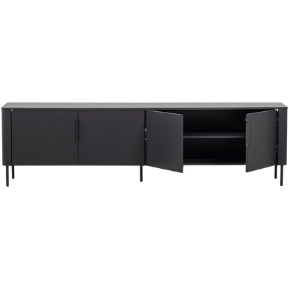 Woood Gunnar Tv Meubel 200 Cm Grenen Matzwart [Fsc] - KwaliteitWonen.nl