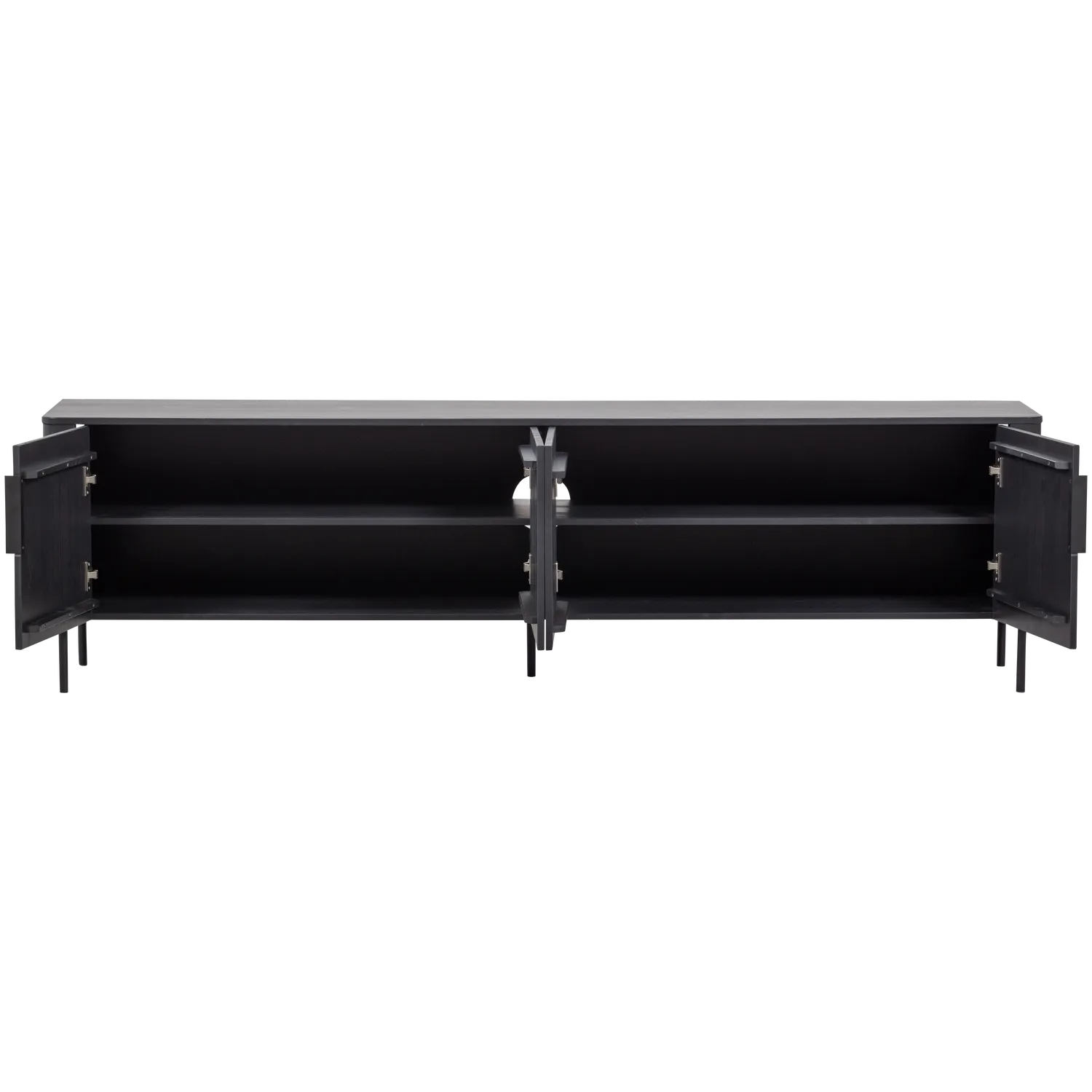 Woood Gunnar Tv Meubel 200 Cm Grenen Matzwart [Fsc] - KwaliteitWonen.nl