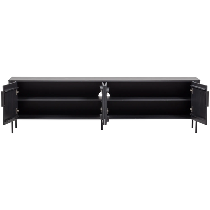 Woood Gunnar Tv Meubel 200 Cm Grenen Matzwart [Fsc] - KwaliteitWonen.nl