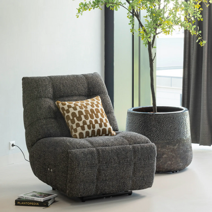 Woood Hein Relaxfauteuil Elektrisch Antraciet/Bruin Melange - KwaliteitWonen.nl