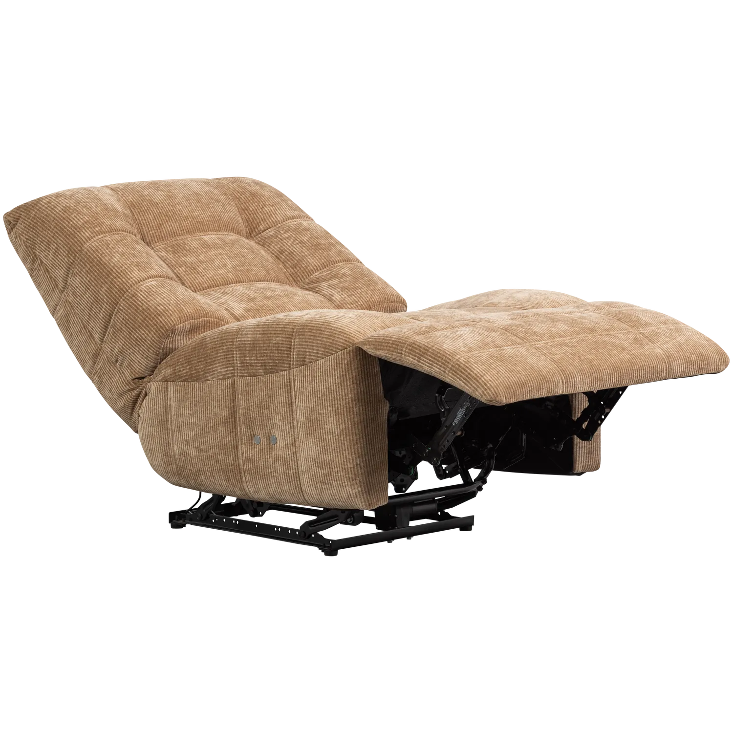 Woood Hein Relaxfauteuil Elektrisch Geweven Rib Lichtbruin - KwaliteitWonen.nl