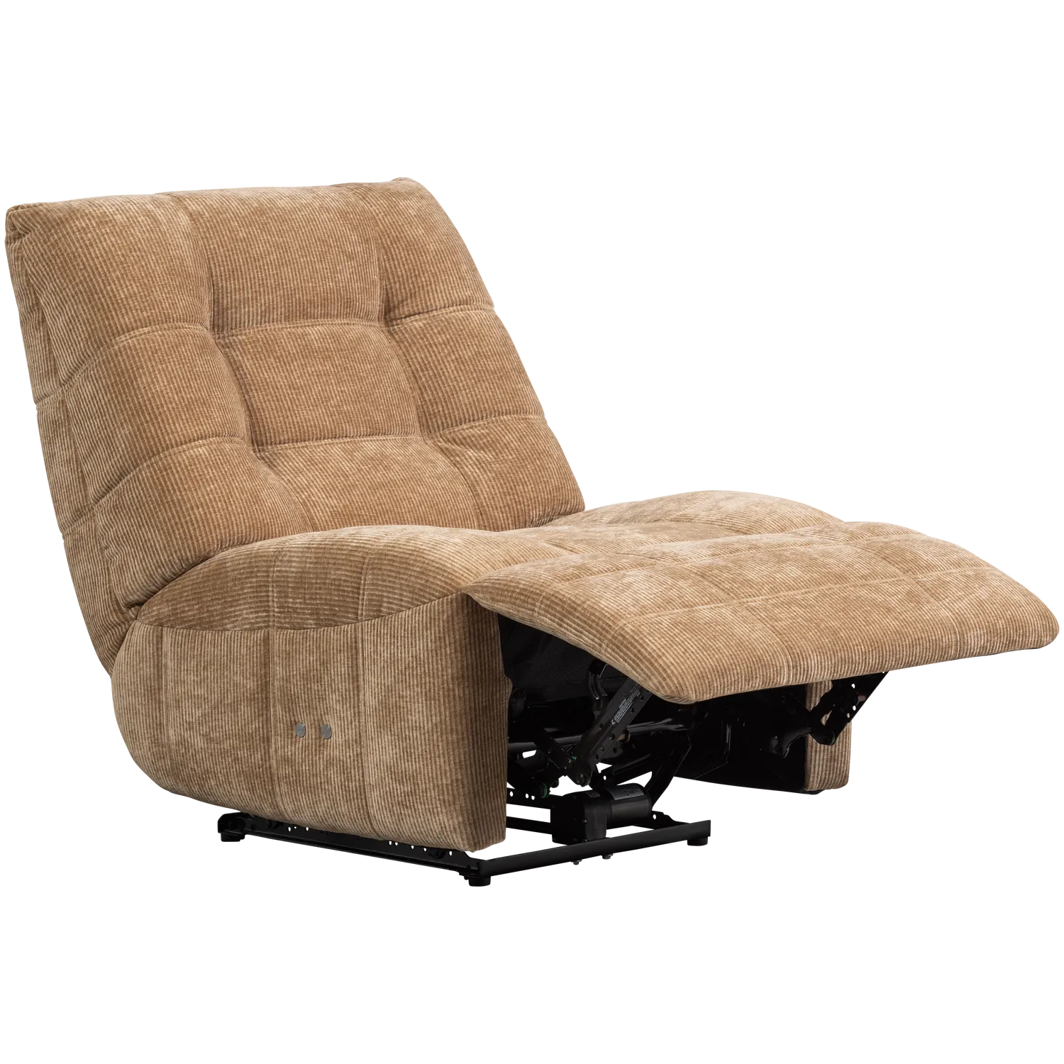 Woood Hein Relaxfauteuil Elektrisch Geweven Rib Lichtbruin - KwaliteitWonen.nl