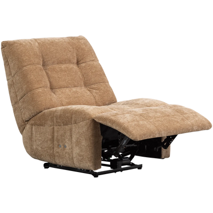 Woood Hein Relaxfauteuil Elektrisch Geweven Rib Lichtbruin - KwaliteitWonen.nl