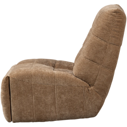 Woood Hein Relaxfauteuil Elektrisch Geweven Rib Lichtbruin - KwaliteitWonen.nl