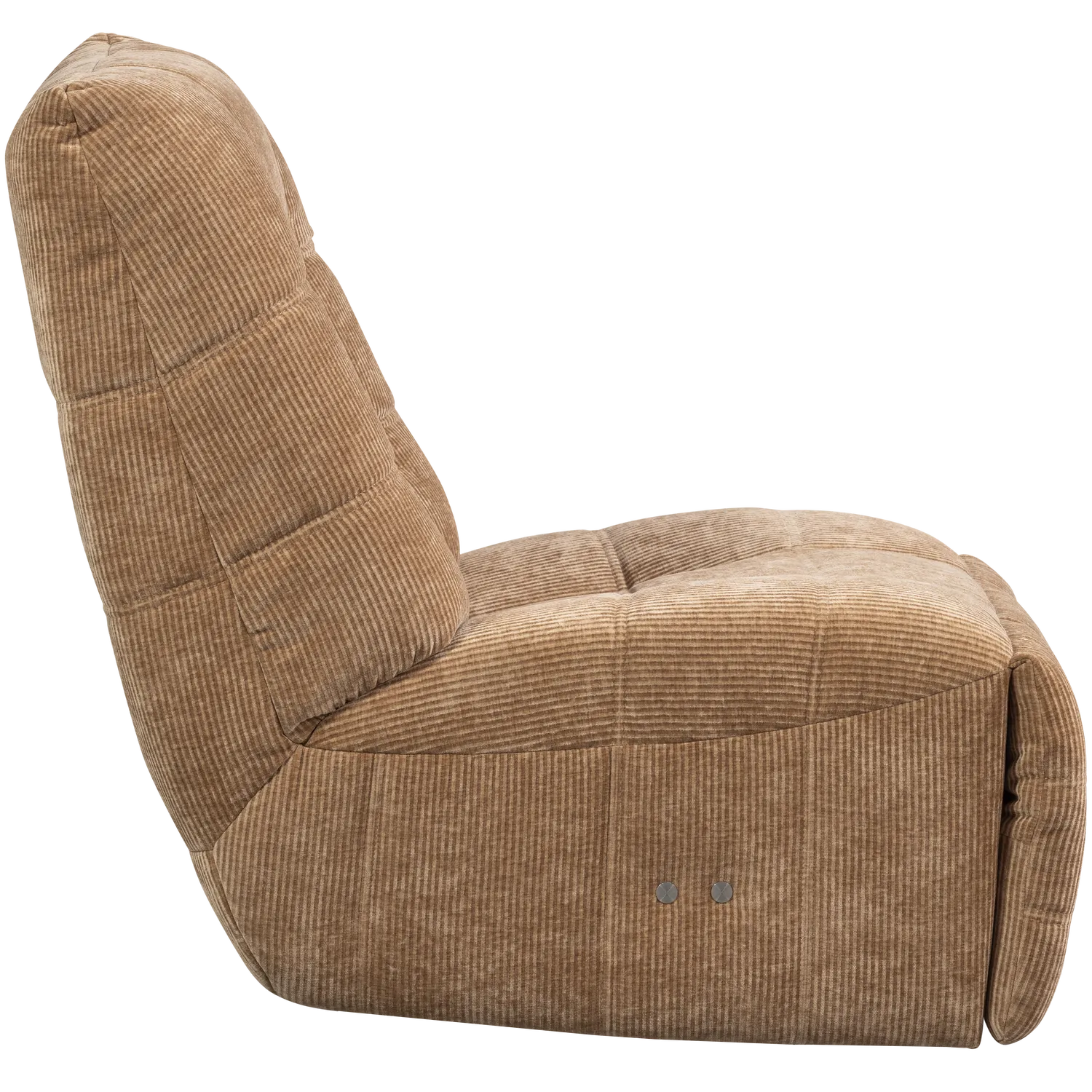 Woood Hein Relaxfauteuil Elektrisch Geweven Rib Lichtbruin - KwaliteitWonen.nl