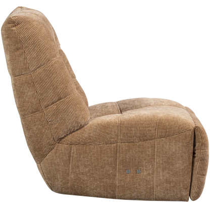 Woood Hein Relaxfauteuil Elektrisch Geweven Rib Lichtbruin - KwaliteitWonen.nl