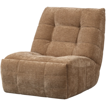 Woood Hein Relaxfauteuil Elektrisch Geweven Rib Lichtbruin - KwaliteitWonen.nl