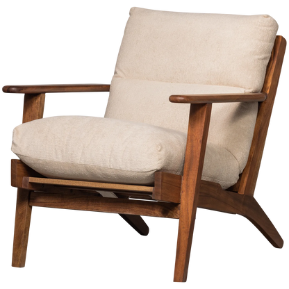 Woood Houston Fauteuil Boucle Hout Naturel - KwaliteitWonen.nl