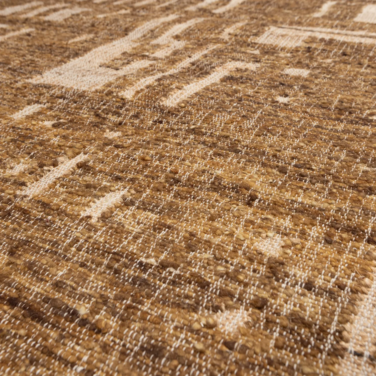 Woood Ian Handgeweven Vloerkleed Wol/Katoen Bruin 170x240cm - KwaliteitWonen.nl