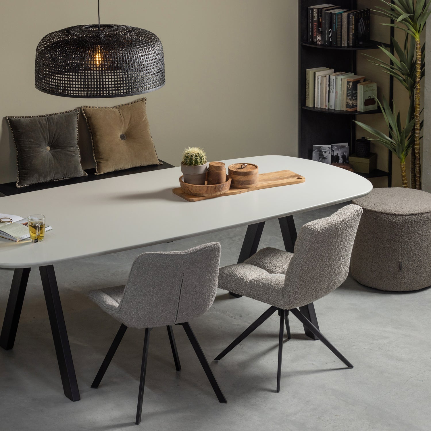 Woood Imme Bankje Hout Zwart 110cm - KwaliteitWonen.nl