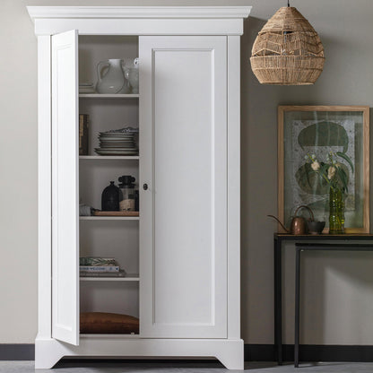 Woood Isabel Wandkast Brocante Kast Grenen Wit [Fsc] - KwaliteitWonen.nl