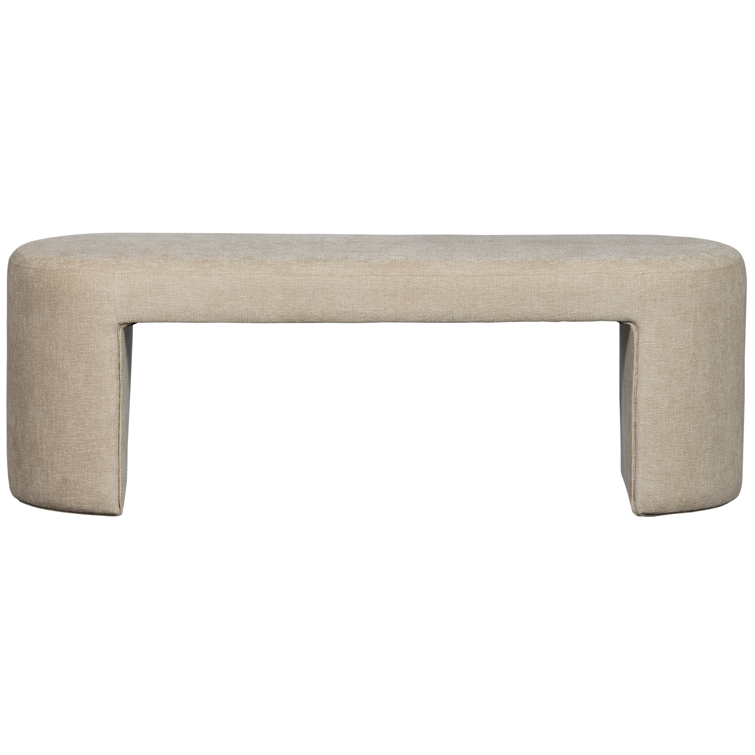 Woood Jacob Gestoffeerd Bankje Naturel-Kwaliteitwonen.nl