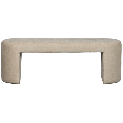 Woood Jacob Gestoffeerd Bankje Naturel-Kwaliteitwonen.nl