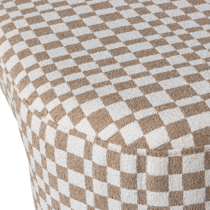 Woood Jacob Gestoffeerd Bankje Ruit Dessin Zand-Kwaliteitwonen.nl