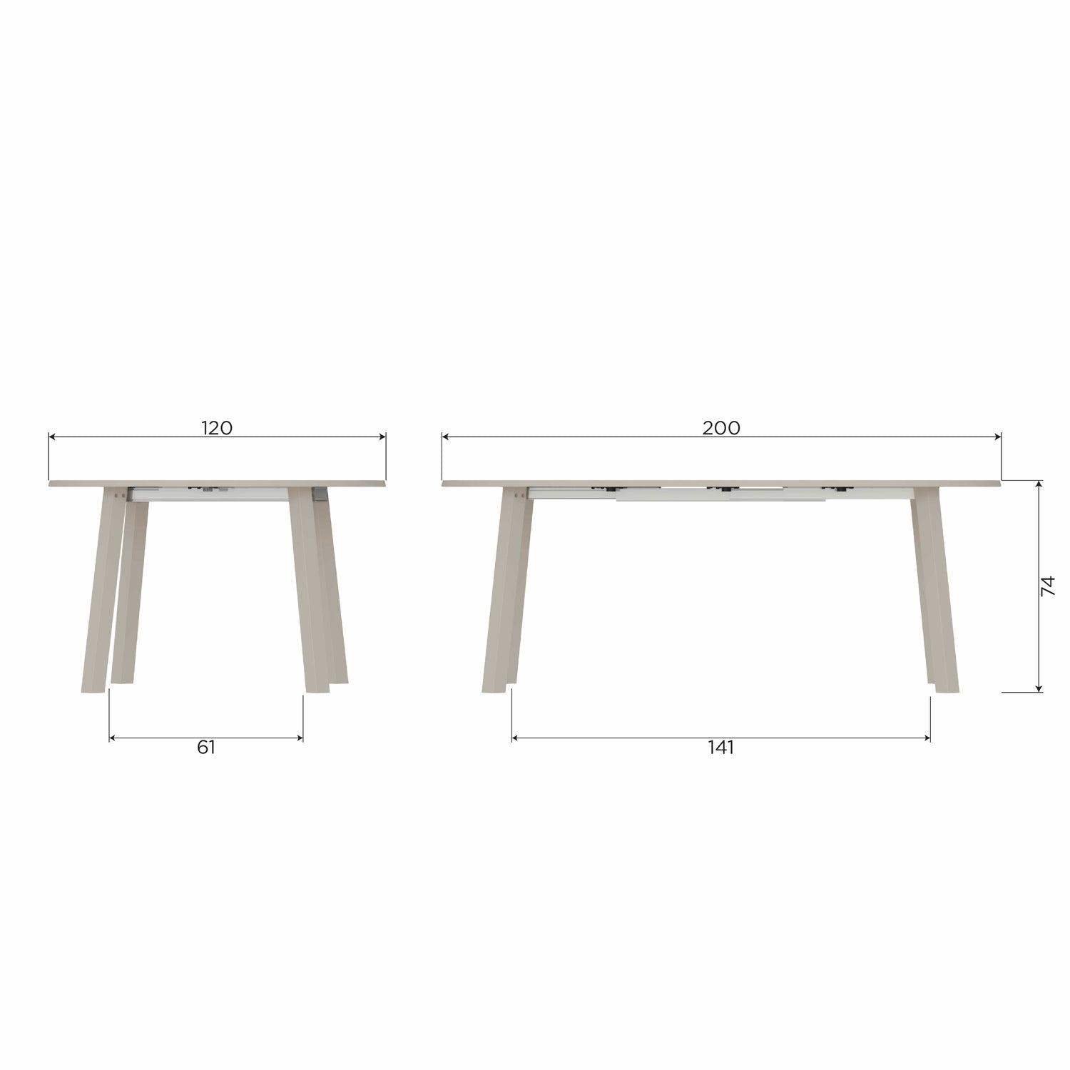 Woood Janne Uitschuifbare Eettafel Rond Eiken Dakargrau [Fsc] - KwaliteitWonen.nl