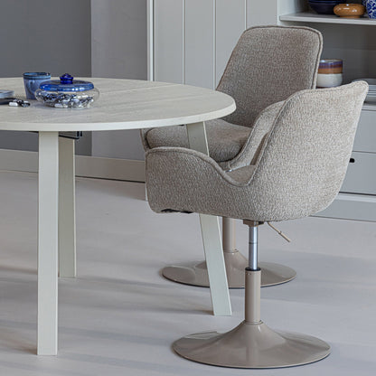 Woood Janne Uitschuifbare Eettafel Rond Eiken Dakargrau [Fsc] - KwaliteitWonen.nl