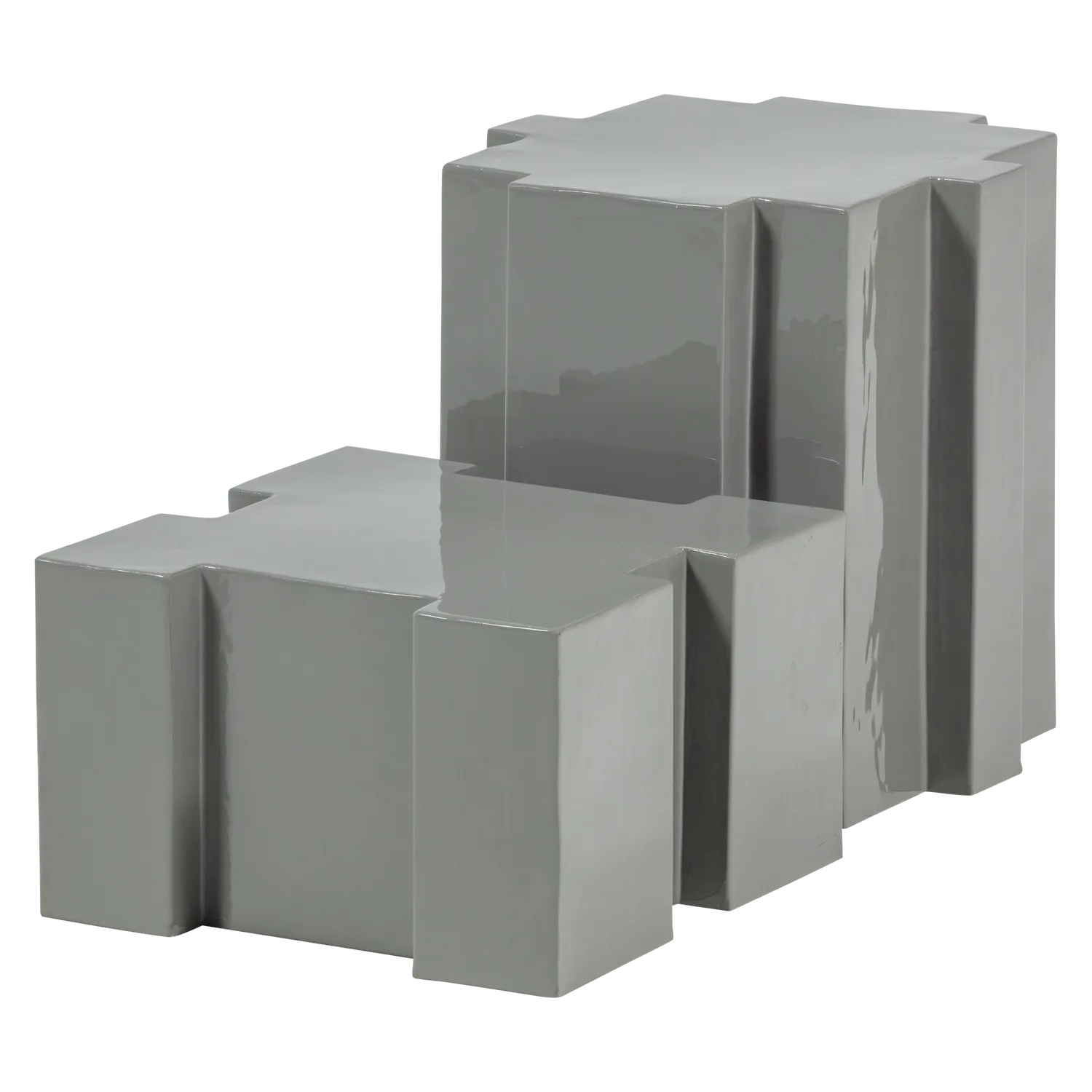 Woood Jasmir Bijzettafel Metaal Grijs (Set van 2) - KwaliteitWonen.nl