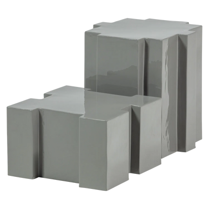 Woood Jasmir Bijzettafel Metaal Grijs (Set van 2) - KwaliteitWonen.nl
