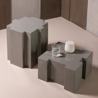 Woood Jasmir Bijzettafel Metaal Grijs (Set van 2) - KwaliteitWonen.nl