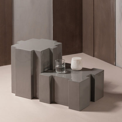 Woood Jasmir Bijzettafel Metaal Grijs (Set van 2) - KwaliteitWonen.nl