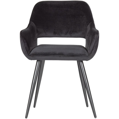 Woood Jelle Stoel Velvet Zwart (Set Van 2) - KwaliteitWonen.nl