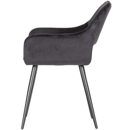Woood Jelle Stoel Velvet Zwart (Set Van 2) - KwaliteitWonen.nl
