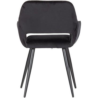 Woood Jelle Stoel Velvet Zwart (Set Van 2) - KwaliteitWonen.nl