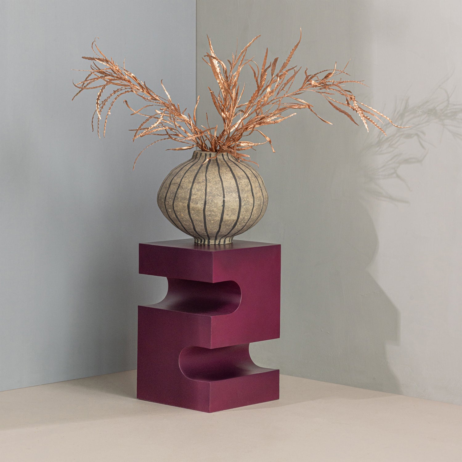 Woood Jessa Bijzettafel Metaal Paars/Bruin-Kwaliteitwonen.nl