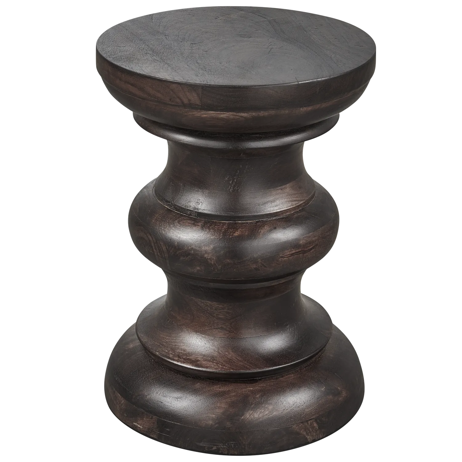 Woood Jonah Bijzettafel Mangohout Donkerbruin 42x30cm - KwaliteitWonen.nl