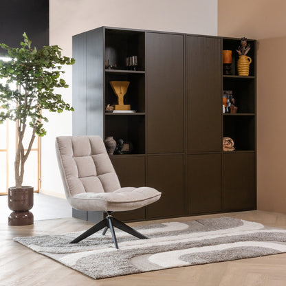 Woood Jouke Draaifauteuil Chenille Structuur Naturel [Fsc] - KwaliteitWonen.nl